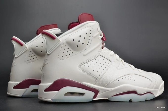 Cheap TBkick Air 6 Jordan 384664-116 white Maroon Retro 0724